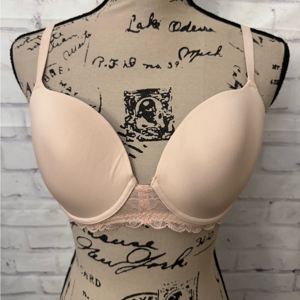 Natori bra size 32DDD statement contour underwire beige t shirt lined 721211